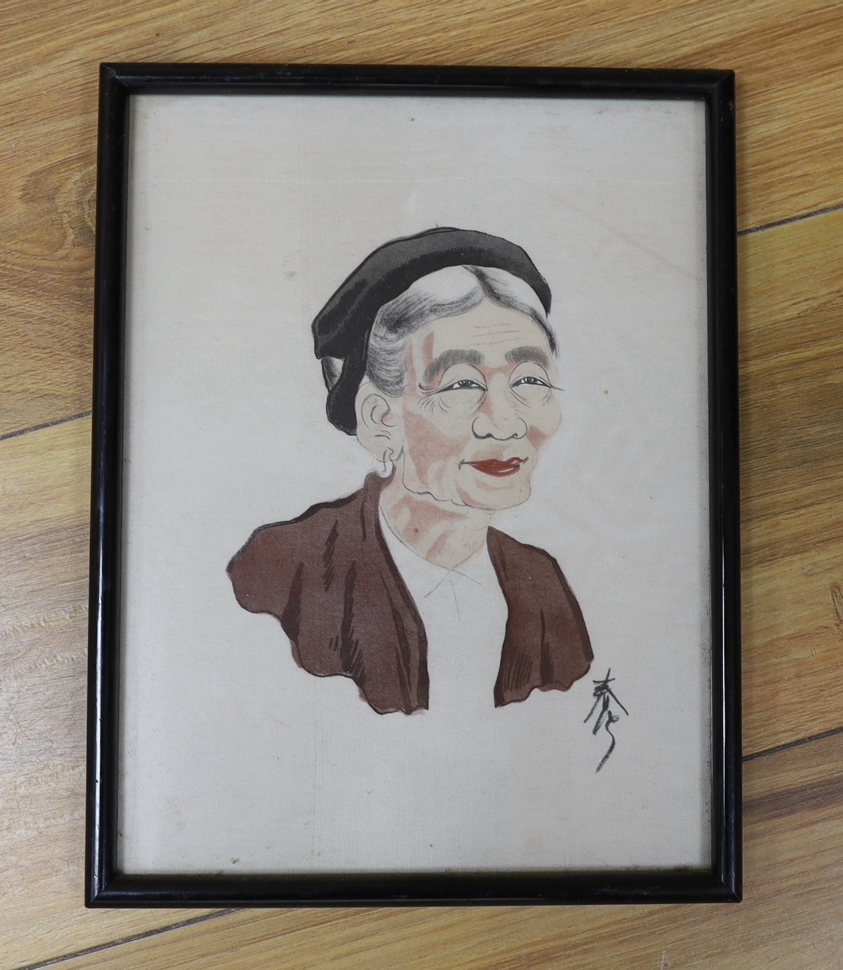 Chinese School, set of eight watercolours on silk, Market sellers, Elders and Scribes, each 24 x 18cm